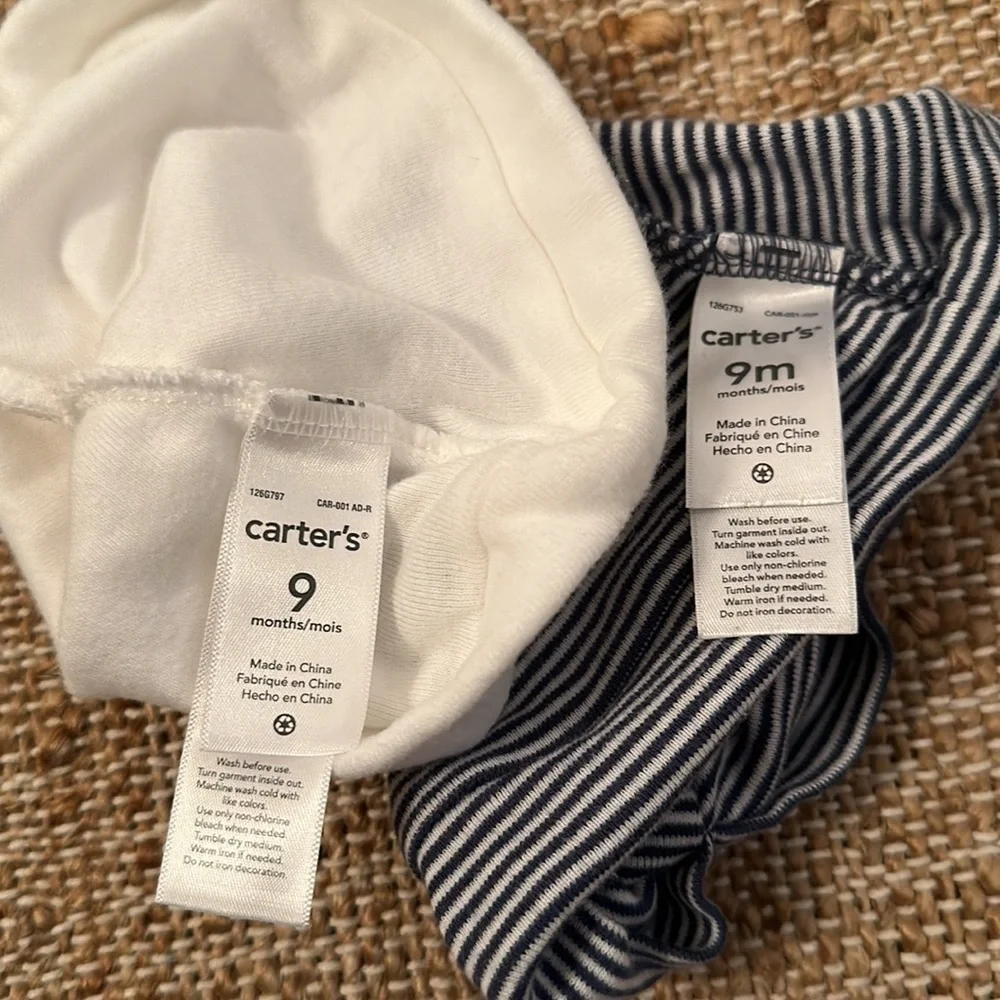 Bundle of 2 Carters Bear Ear Hats 9M
